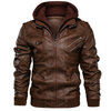 Lederjacke Mit Futter Und Kapuze Für Herren