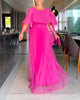 A-line maxi dress with round neckline