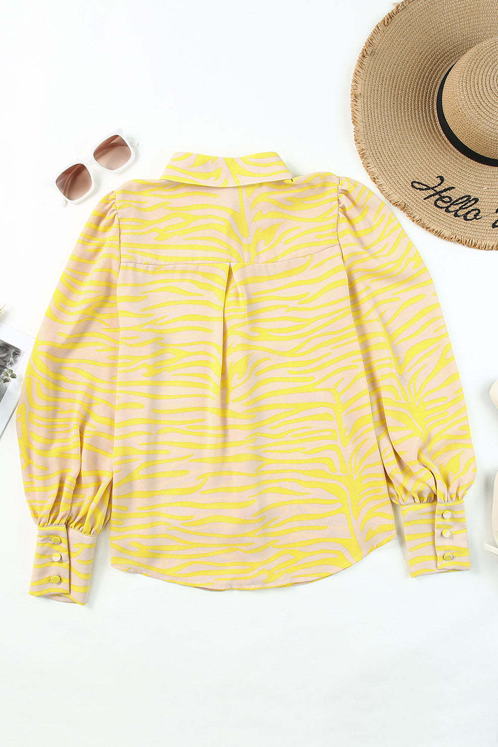 Bluse mit Zebramuster und V-Ausschnitt