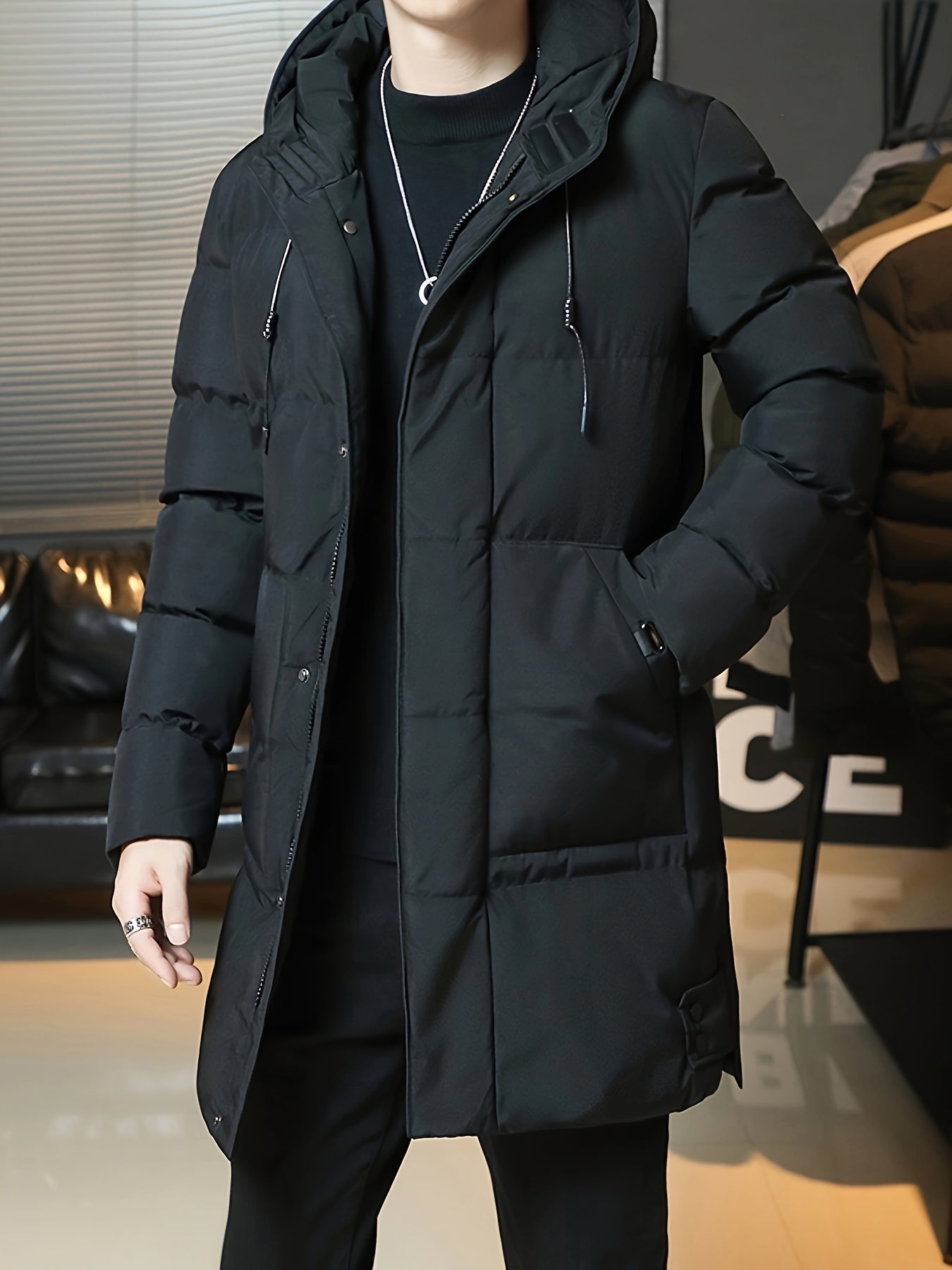 Cas | Warmer, dicker gesteppter Wintermantel für Herren