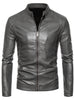 Cas | Stilvolle Kunstleder-Herrenjacke mit Fleecefutter