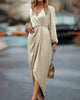 Kim | Elegantes Kleid mit Laternenärmeln und V-Ausschnitt