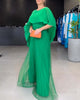 A-line maxi dress with round neckline