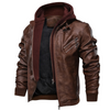 Lederjacke Mit Futter Und Kapuze Für Herren
