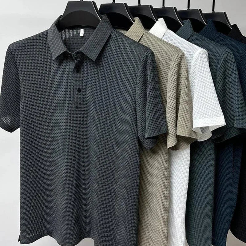 Quentin | Zijden polo (anti-kreuk)
