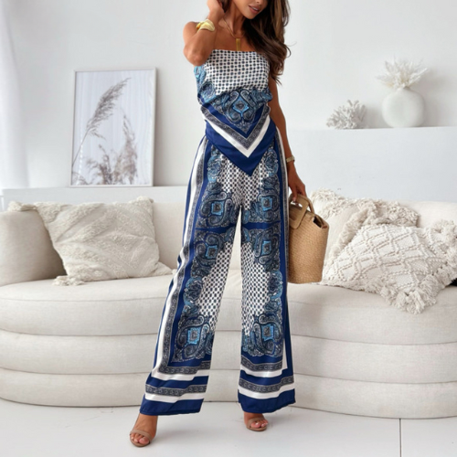 LuxeBoho™ - Elegantes trägerloses Top und Hosen-Set