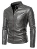 Cas | Stilvolle Kunstleder-Herrenjacke mit Fleecefutter