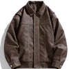 Cas | Herren Casual Kunstlederjacke Mit Klappkragen & Taschen