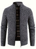Daan | Warme Herren-Strickjacke mit Stehkragen und Reißverschlusstaschen