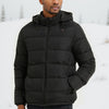 Tom | Eleganter Einfarbiger Puffer-Mantel mit Kapuze und Taschen