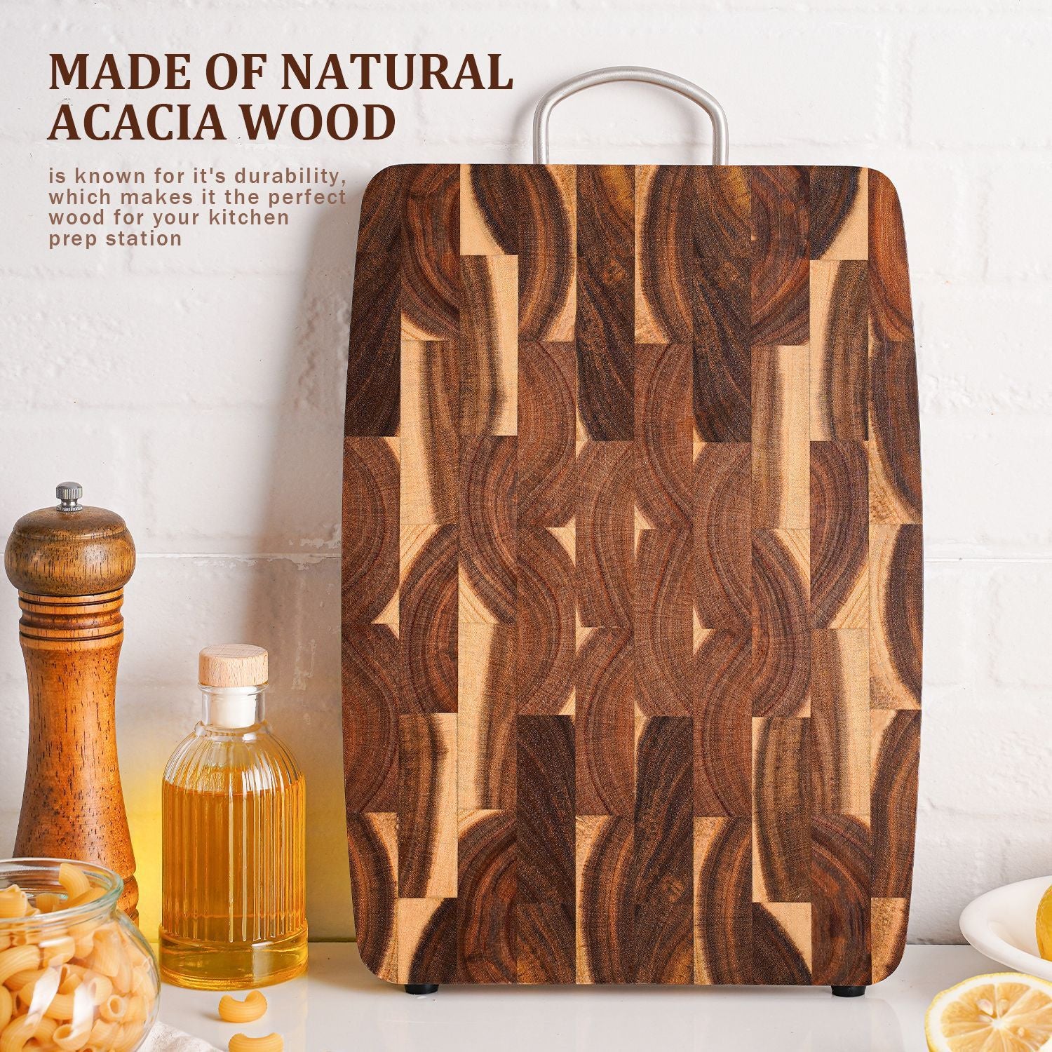 AcaciaGrid™ Geometric Splicing Chopping Board | Verleihen Sie Ihrer Küche Stil
