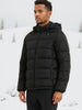Tom | Eleganter Einfarbiger Puffer-Mantel mit Kapuze und Taschen