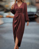 Kim | Elegantes Kleid mit Laternenärmeln und V-Ausschnitt