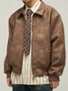 Bram | Vintage Braun PU-Jacke Mit Lockerer Passform