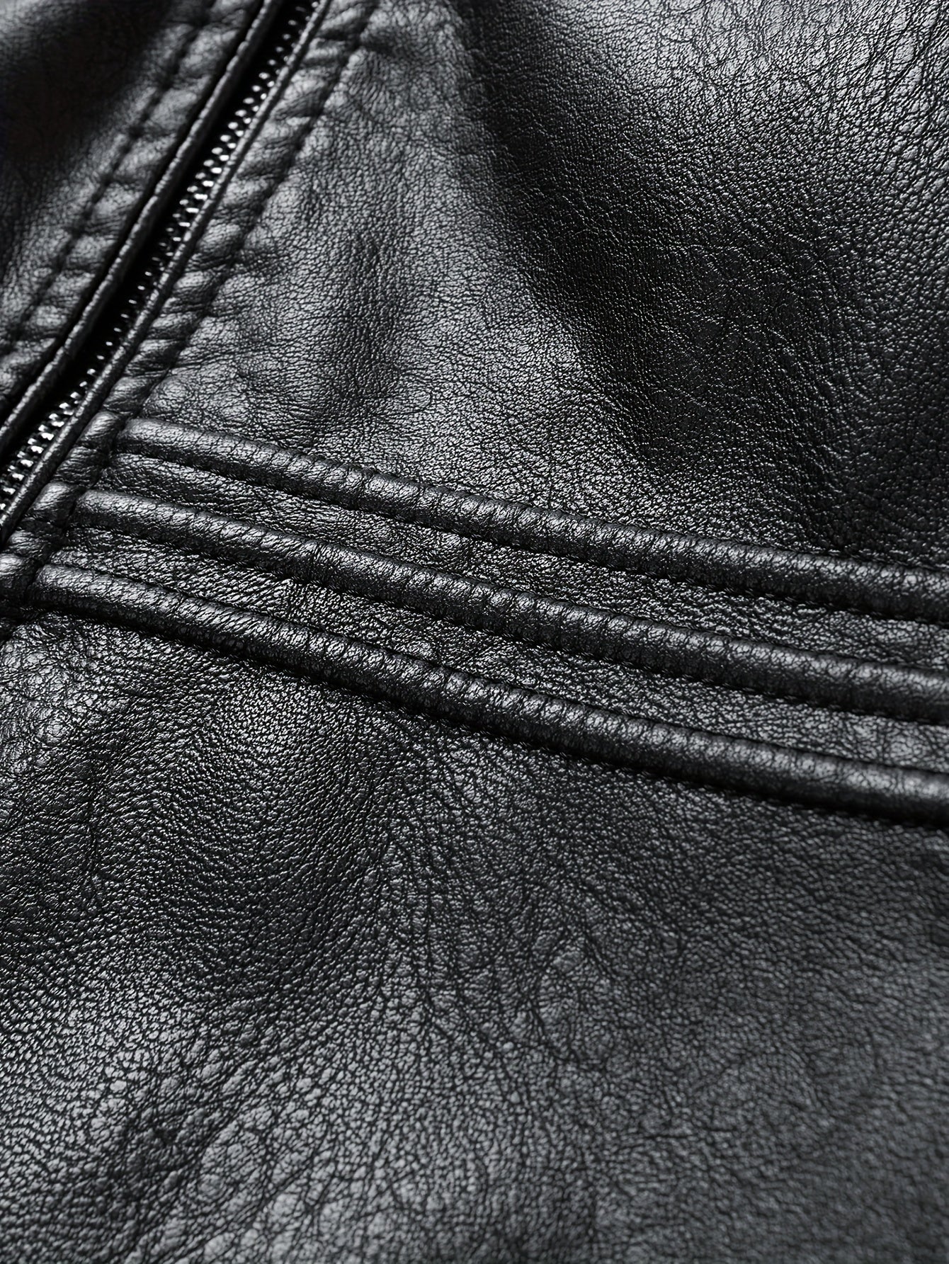 Pim | Herren PU-Lederjacke Mit Reißverschlusstaschen