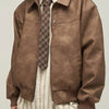 Bram | Vintage Braun PU-Jacke Mit Lockerer Passform