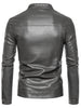 Cas | Stilvolle Kunstleder-Herrenjacke mit Fleecefutter