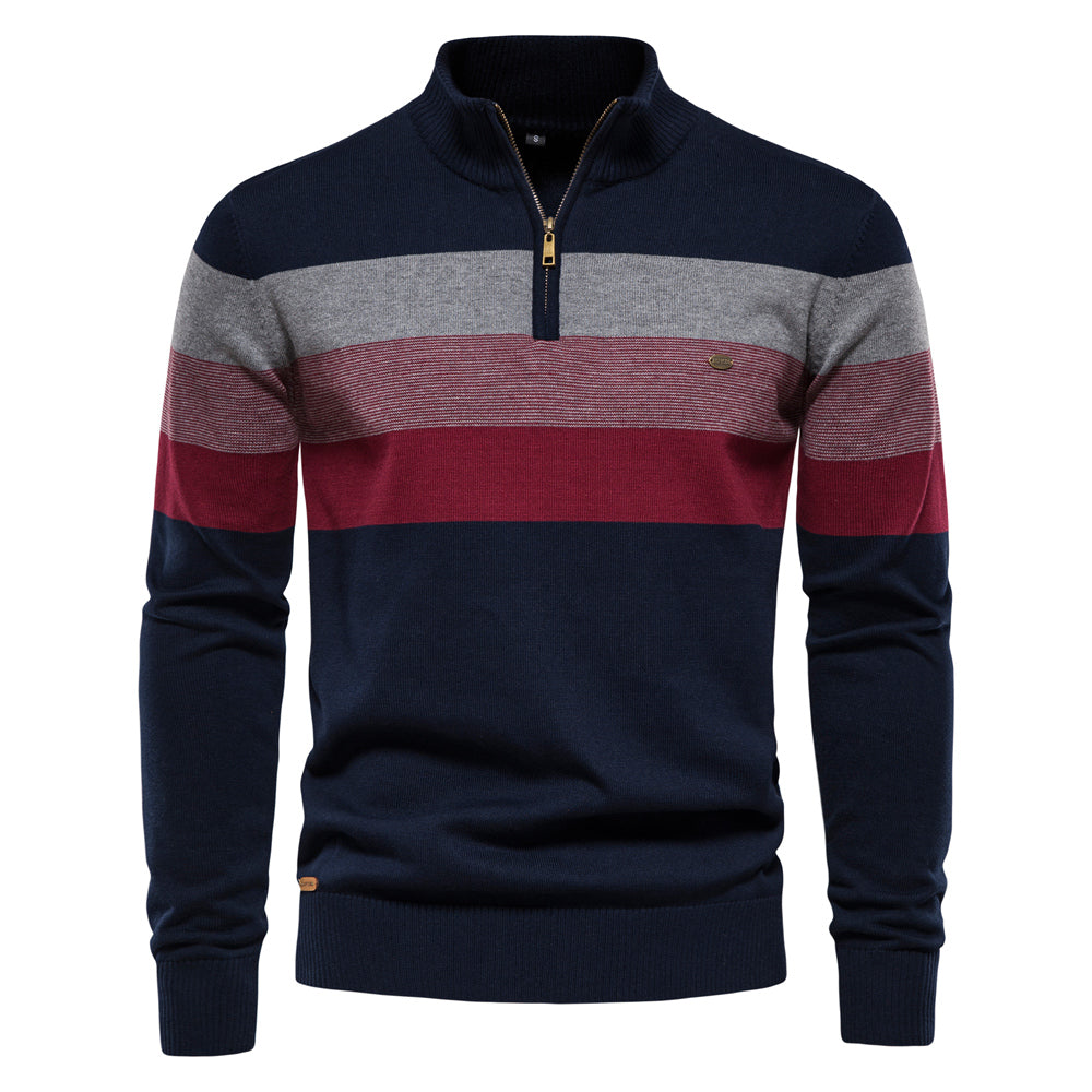 Ralph Louren | Herrenpullover mit Reißverschluss und Baumwoll-Patchwork