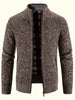 Daan | Warme Herren-Strickjacke mit Stehkragen und Reißverschlusstaschen
