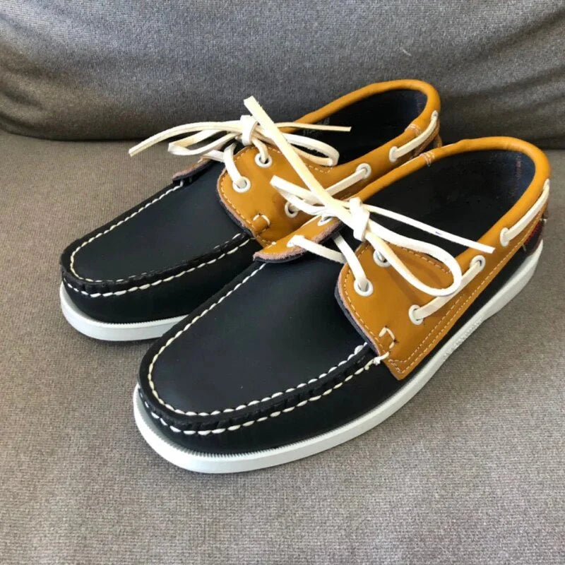 Luuk | Leder-Gummi Bootsschuhe für Herren