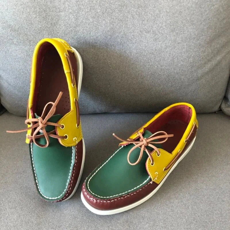 Luuk | Leder-Gummi Bootsschuhe für Herren