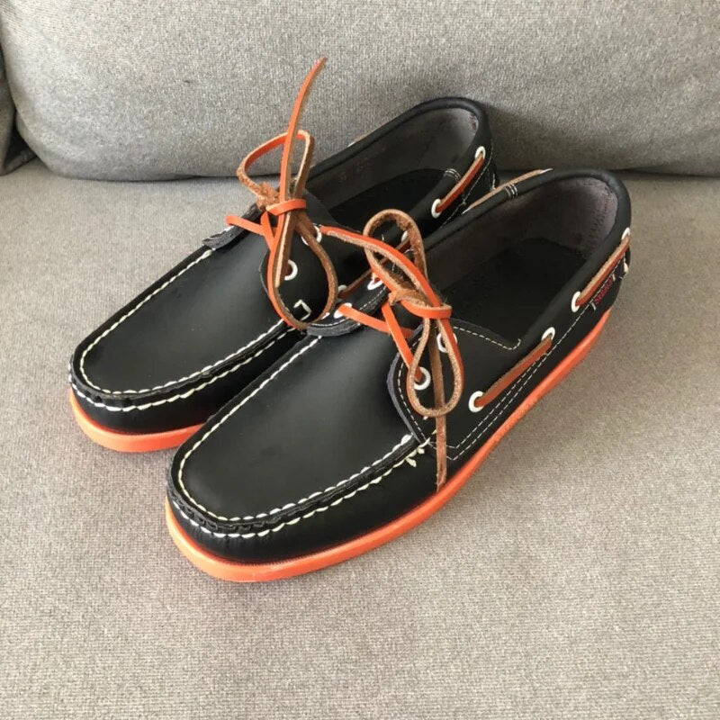 Luuk | Leder-Gummi Bootsschuhe für Herren