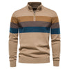 Thijs | Herren-Baumwollpullover mit Reißverschluss und Patchwork