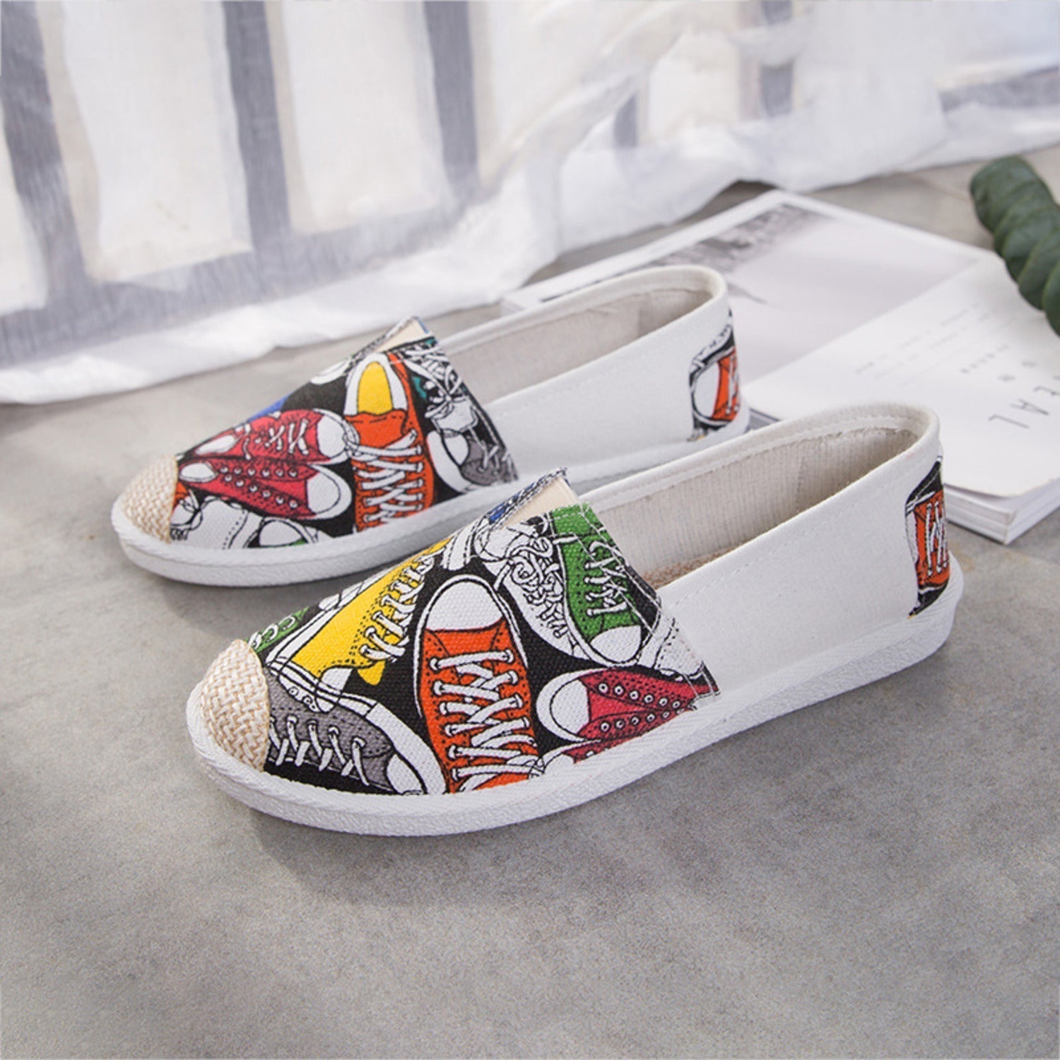 Fee | Espadrilles aus Canvas mit Vintage-Druck