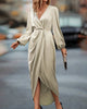 Kim | Elegantes Kleid mit Laternenärmeln und V-Ausschnitt