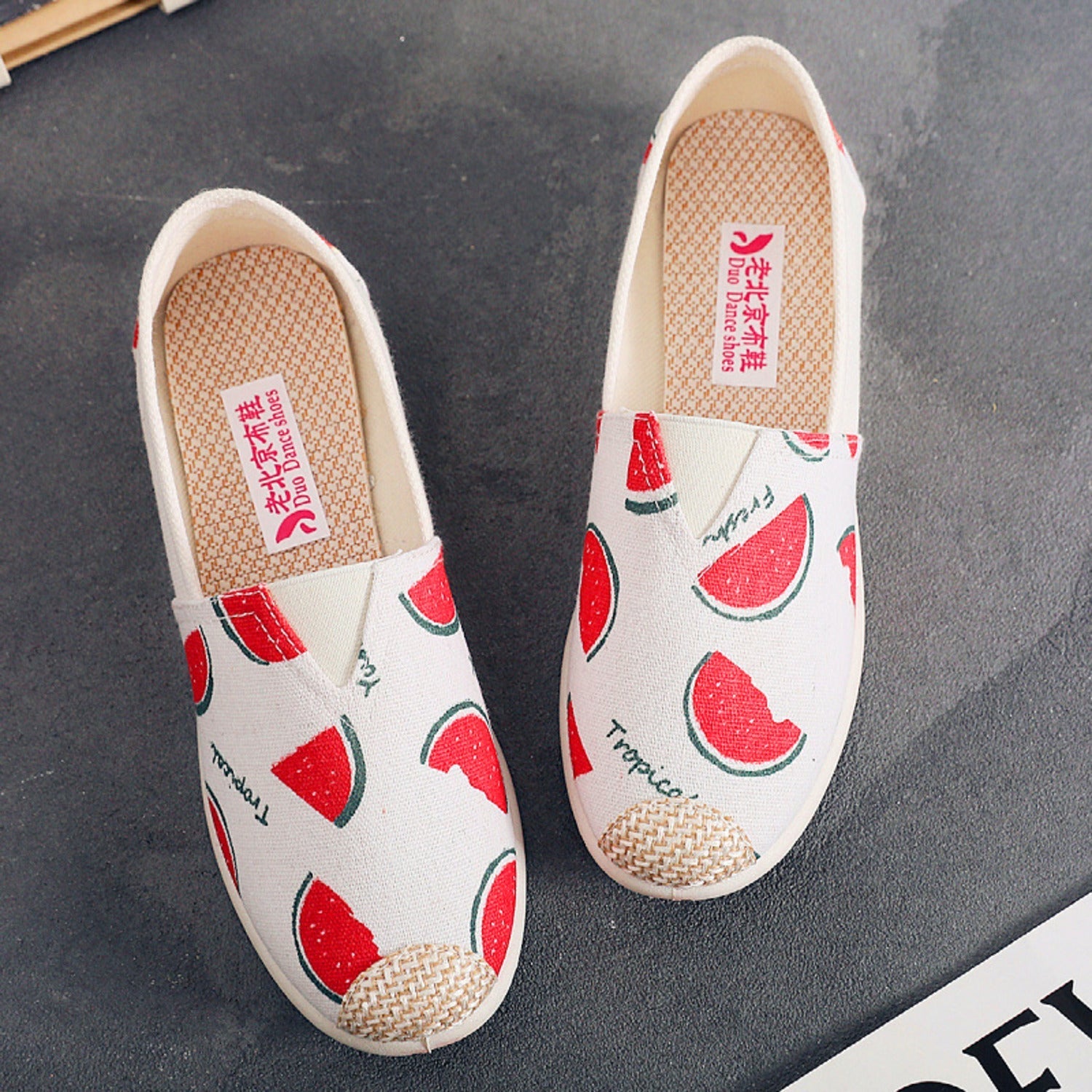 Loïs | Flache Espadrilles aus Canvas mit Bohème-Print