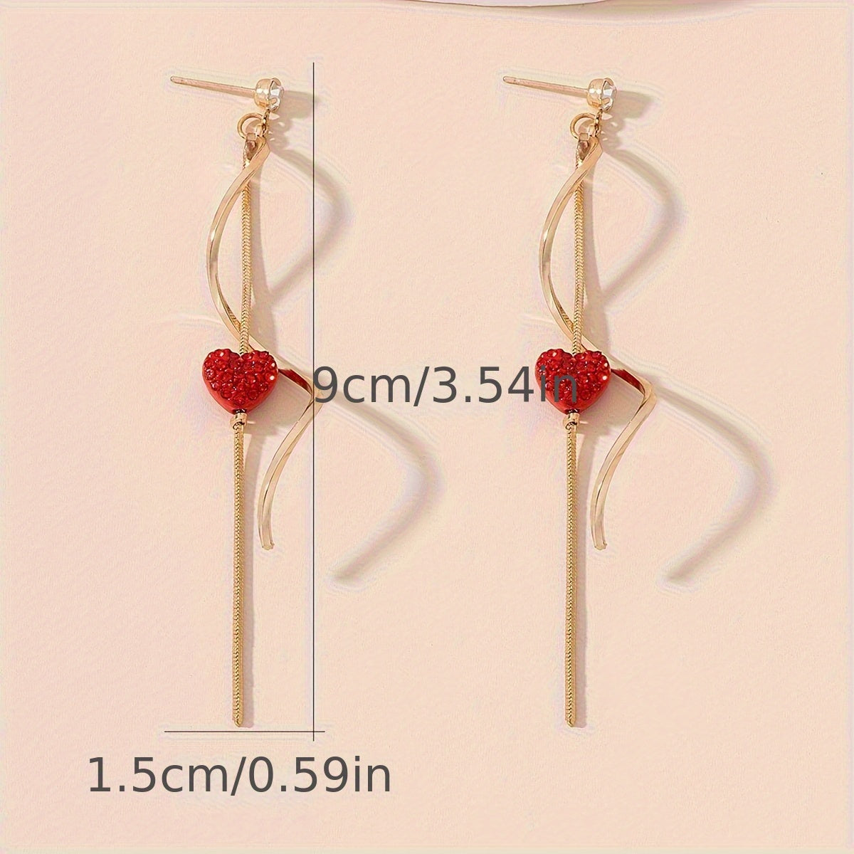 Emma | Schwarze Herz-Design Spiral-Dangle-Ohrringe