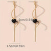 Emma | Schwarze Herz-Design Spiral-Dangle-Ohrringe
