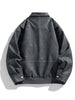 Cas | Herren Casual Kunstlederjacke Mit Klappkragen & Taschen