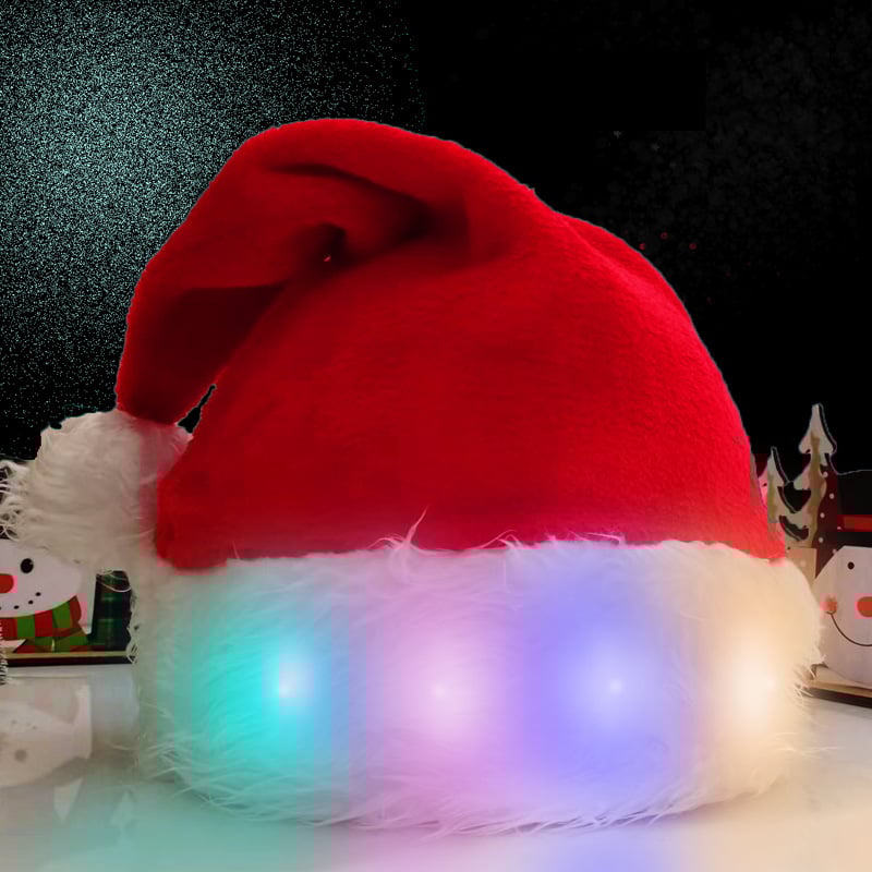 GlowSanta™ - Leuchtende Weihnachtsmütze mit LED-Lichtern für Kinder und Erwachsene.