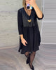 Kleid mit V-Ausschnitt und Patchwork