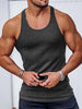 Bram | Einfarbiges, gestreiftes, gestricktes Tanktop mit Rundhalsausschnitt