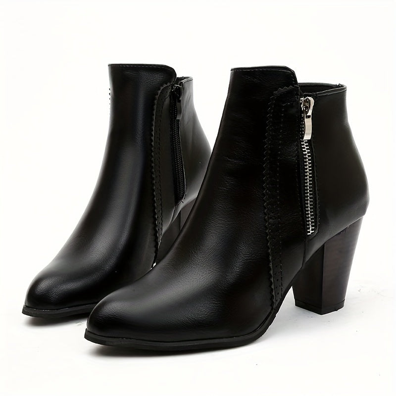Lotte | Stiefelette mit runder Spitze und klobigem Absatz