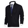 John | Elegante Herren-Strickjacke mit Reißverschluss, Kragen und Taschen