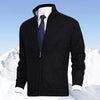 John | Elegante Herren-Strickjacke mit Reißverschluss, Kragen und Taschen