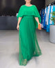 A-line maxi dress with round neckline