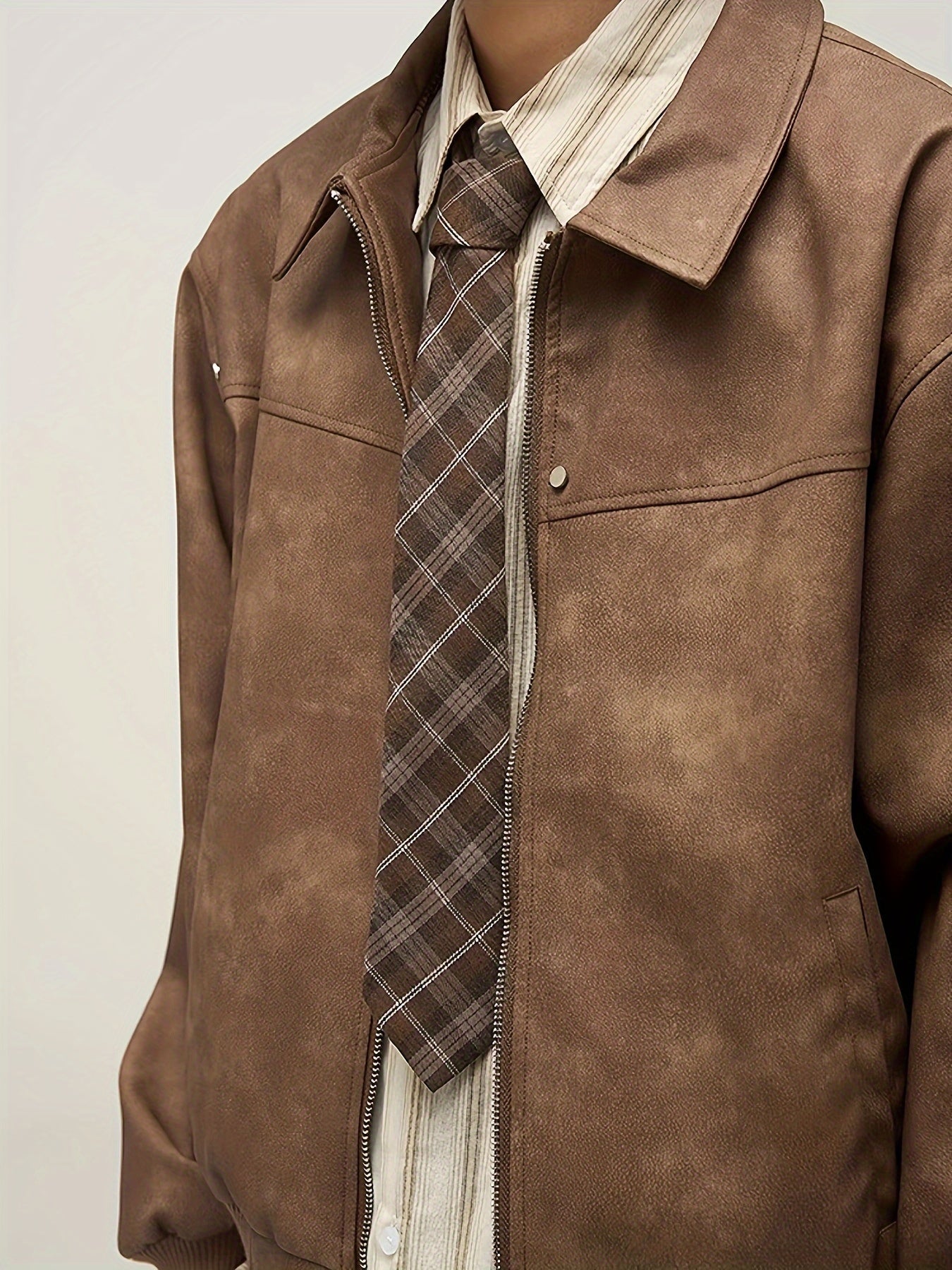 Bram | Vintage Braun PU-Jacke Mit Lockerer Passform