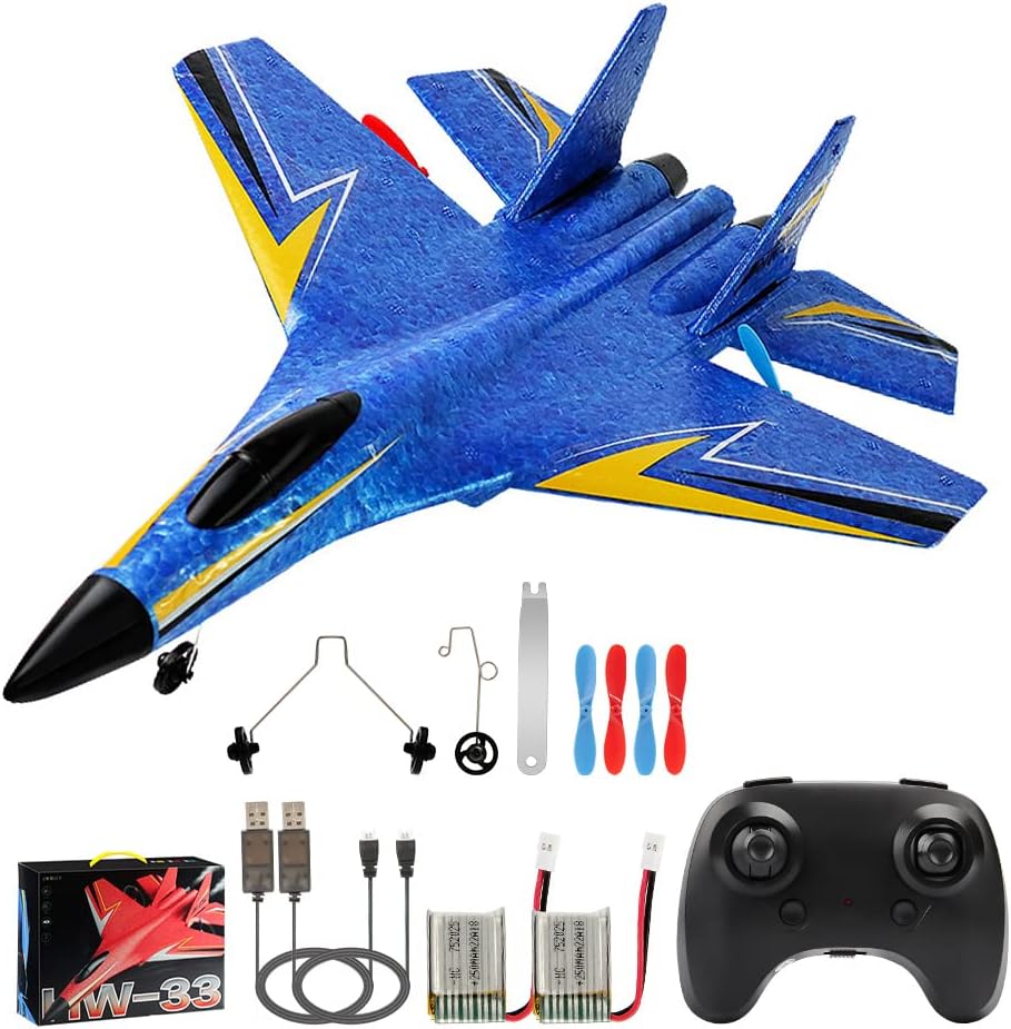 LuftMeister™ - Das ultimative 2-Kanal-Fernsteuerungsflugzeug mit Gyro, Nachtlichtern und 2 Batterien.