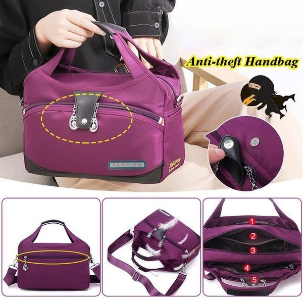 SafeStyle™ - Die modische, diebstahlsichere Handtasche aus wasserfestem Nylon!