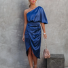 Isabella | Satin Kleid mit einer Schulter
