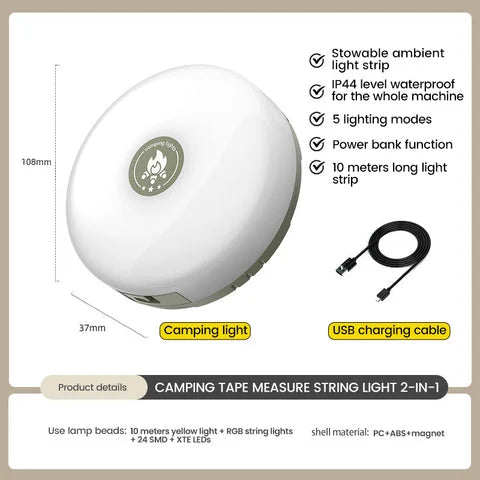 TrailGlow™ -  flexible Streifen für einfache Zelt- und Raumdekoration.