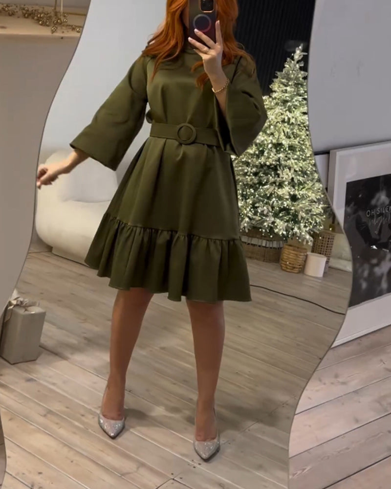 Lässiges A-Linien-Kleid mit Schnürung