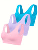 Eva | Set aus 3 einfarbigen Tanktops und nahtlosem Sport-BH