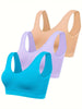 Eva | Set aus 3 einfarbigen Tanktops und nahtlosem Sport-BH