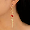 Emma | Schwarze Herz-Design Spiral-Dangle-Ohrringe
