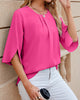 Elegante farbige Bluse mit halben Ärmeln